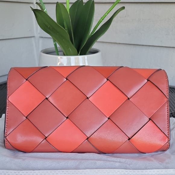 Michael Kors Red Woven Clutch Crossbody